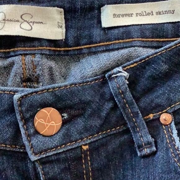 Jessica Simpson Forever Rolled Skinny Blue Jeans - Picture 5 of 6